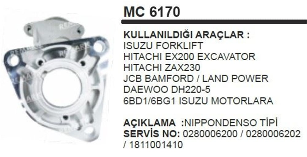 Pinyon Kapağı Denso D. – JCB Hitachi Isuzu EX200
