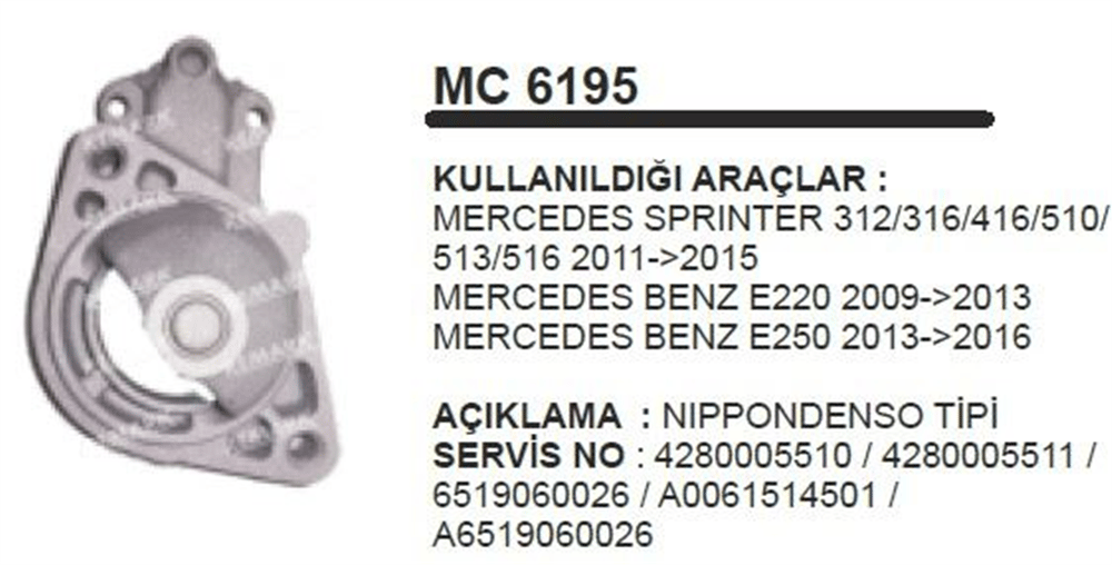 Pinyon Kapağı E250 – Mercedes Sprinter 316 416 516