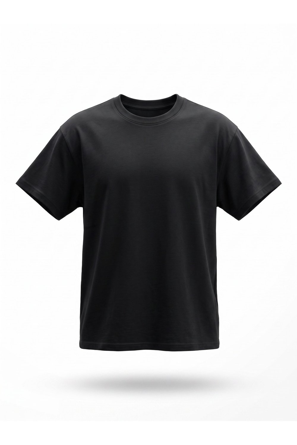 Unisex Oversize Pamuklu Dokulu Bisiklet Yaka Premium Basic Tişört