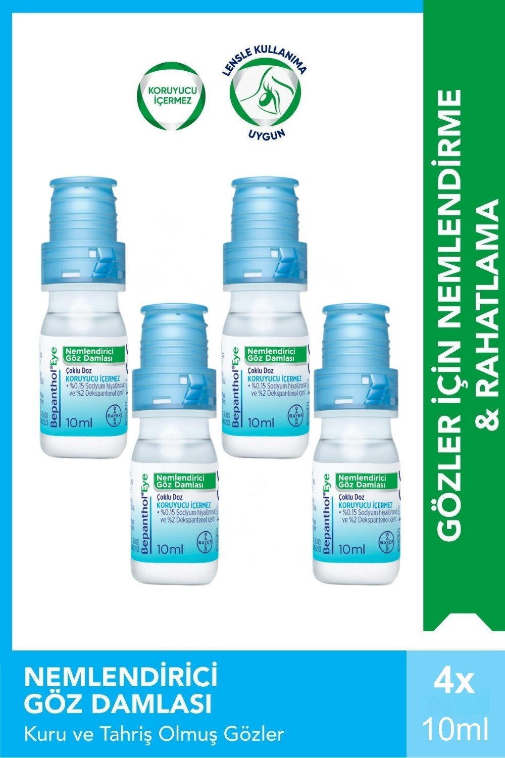 Bepanthol Eye Nemlendirici Göz Damlası 10 ml x 4 Adet