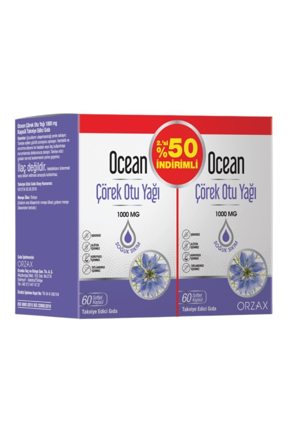 Ocean Çörek Otu Yağı 60 Kapsül İkincisi %50 İndirim