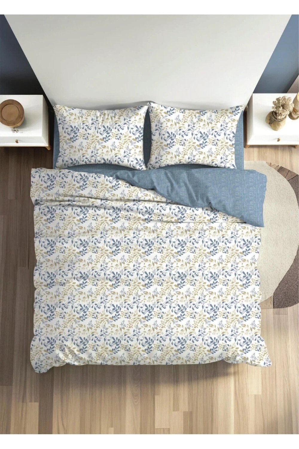 Fixbox Folha İndigo Çift Kişilik Nevresim Takımı
