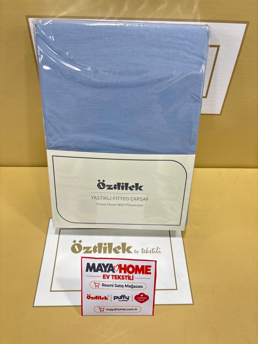 Özdilek Buz Mavi Çift Kişilik Lastikli Çarşaf Seti 160x200+30