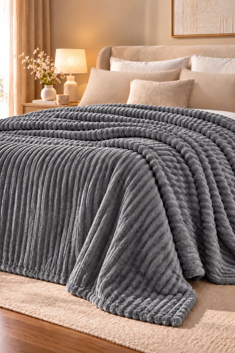 Puffy Sova Antrasit Çift Kişilik Wellsoft Battaniye 200x220