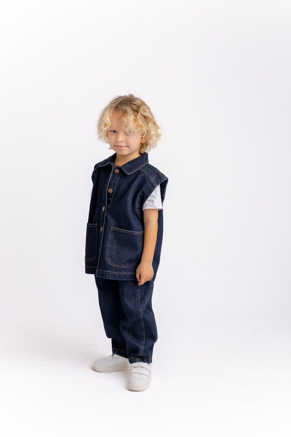 Oliven the Kid ÇOCUK KOT YELEKLİ TAKIM MAVİ