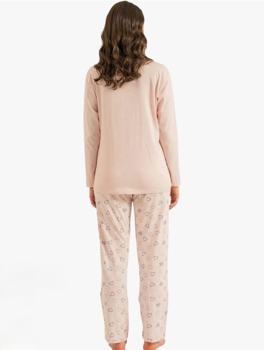 Kız Çocuk Kedili Pijama Takımı - Pudra Pembe
