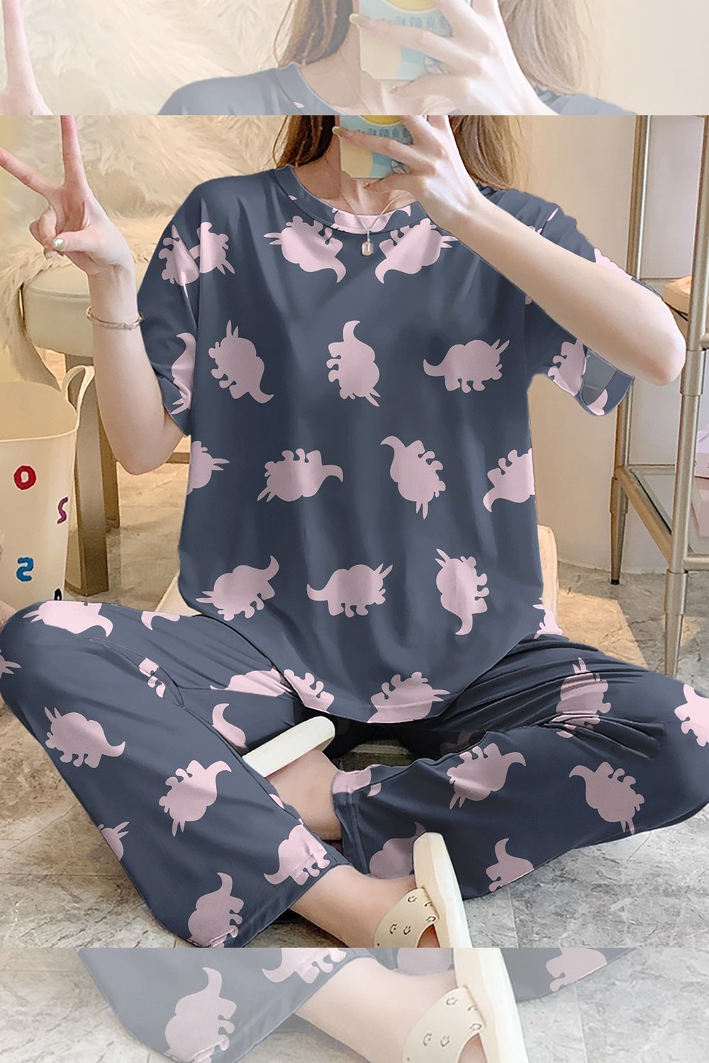 Kısa Kollu Pijama Takımı DinoSnore Supersoft Basic Süprem