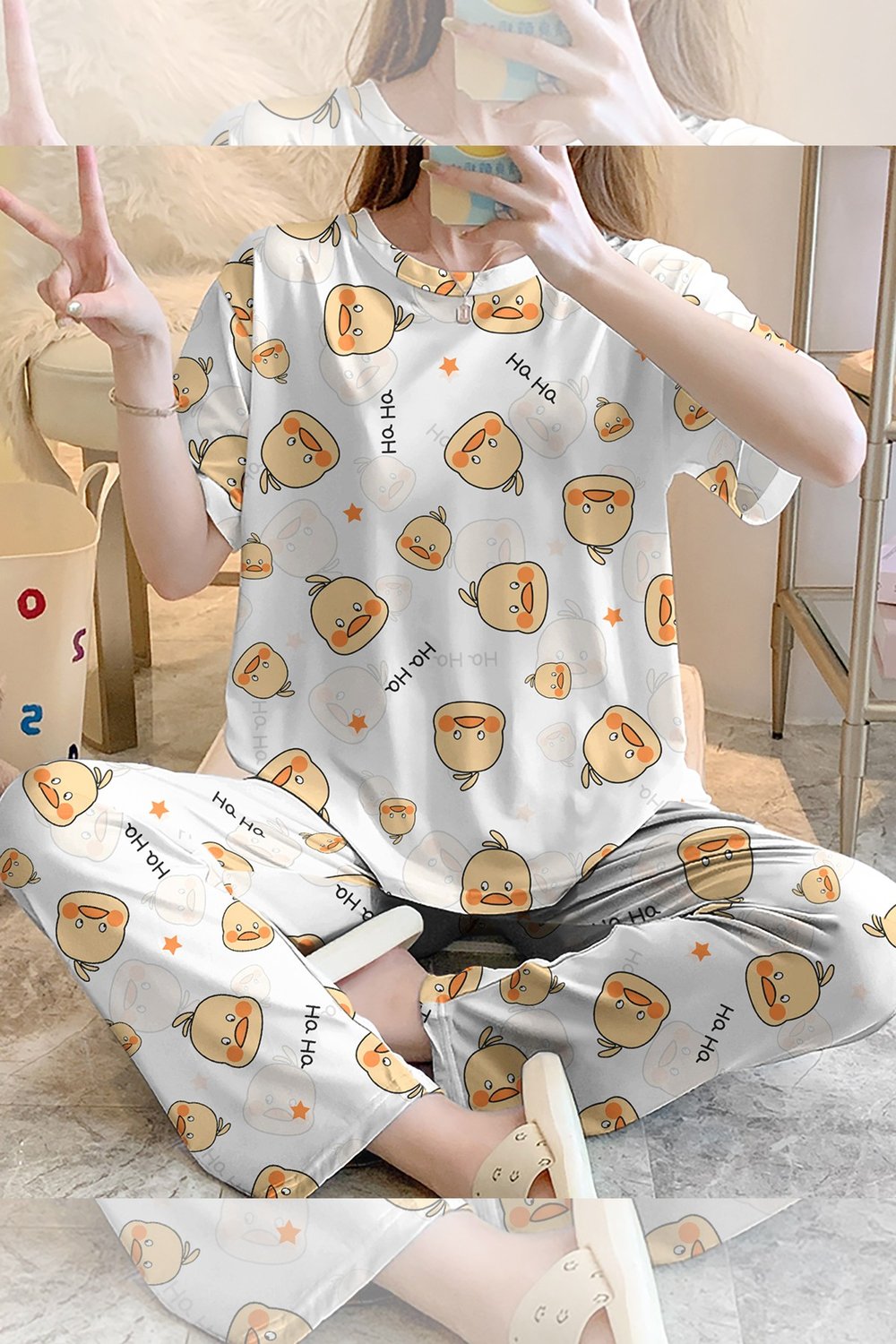 Kısa Kollu Pijama Takımı Duck9 Supersoft Basic Süprem