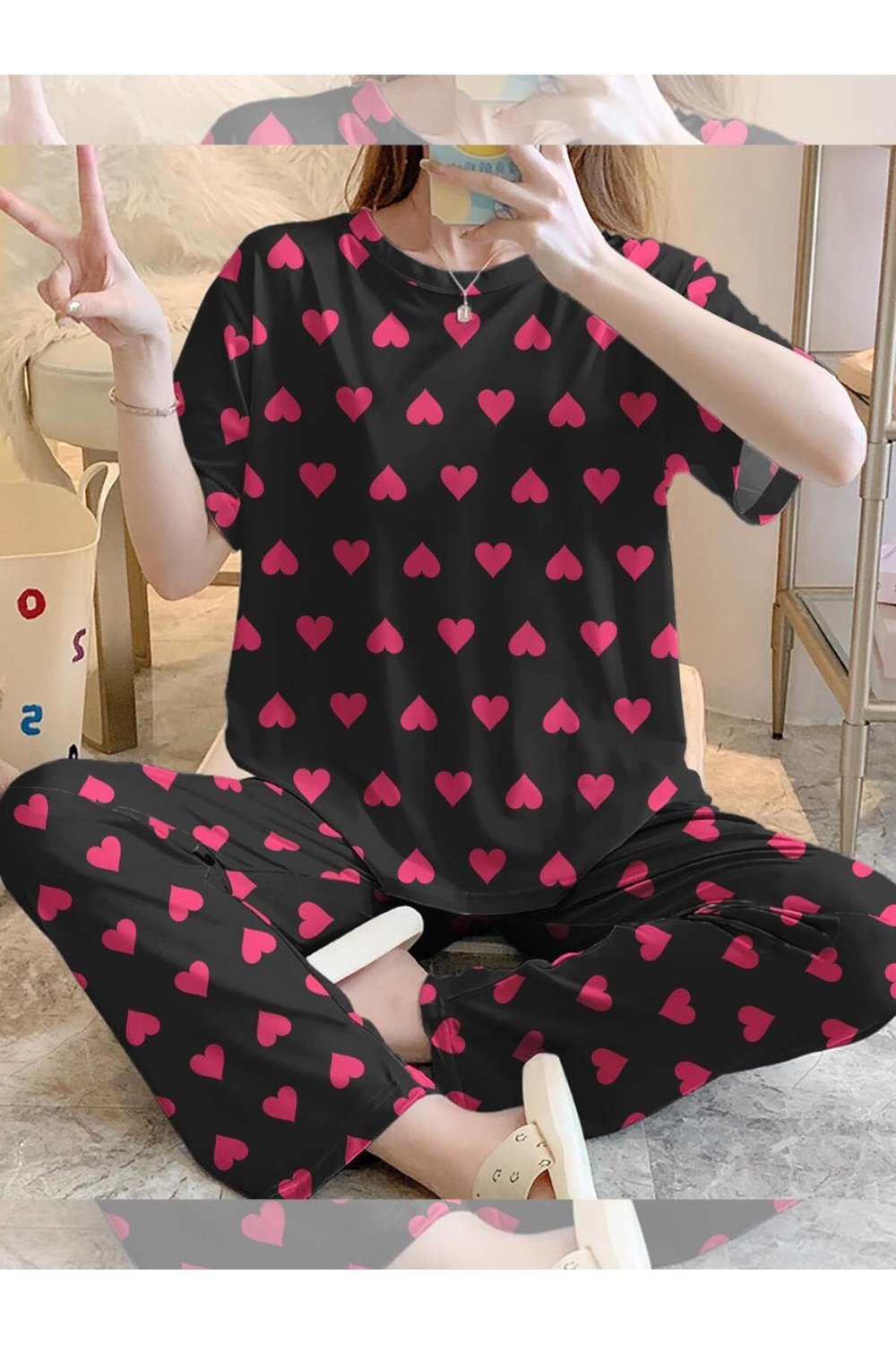 Kısa Kollu Pijama Takımı Happy Together Supersoft Basic Süprem