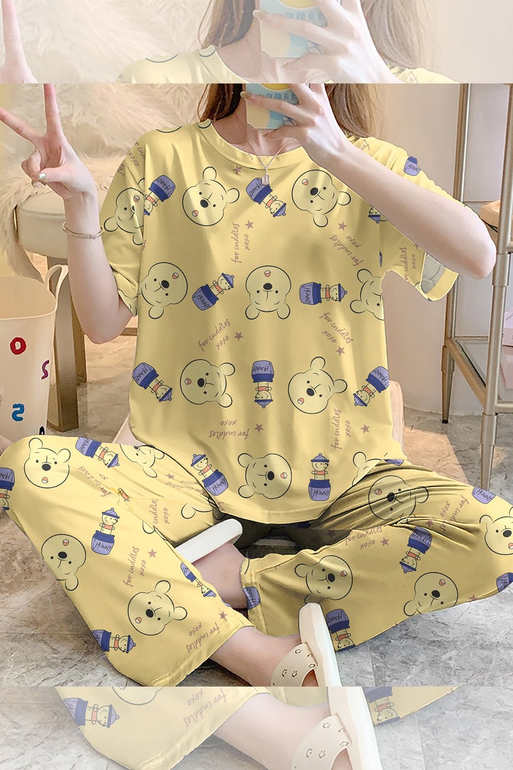 Kısa Kollu Pijama Takımı Hunny 2 Pooh Supersoft Basic Süprem
