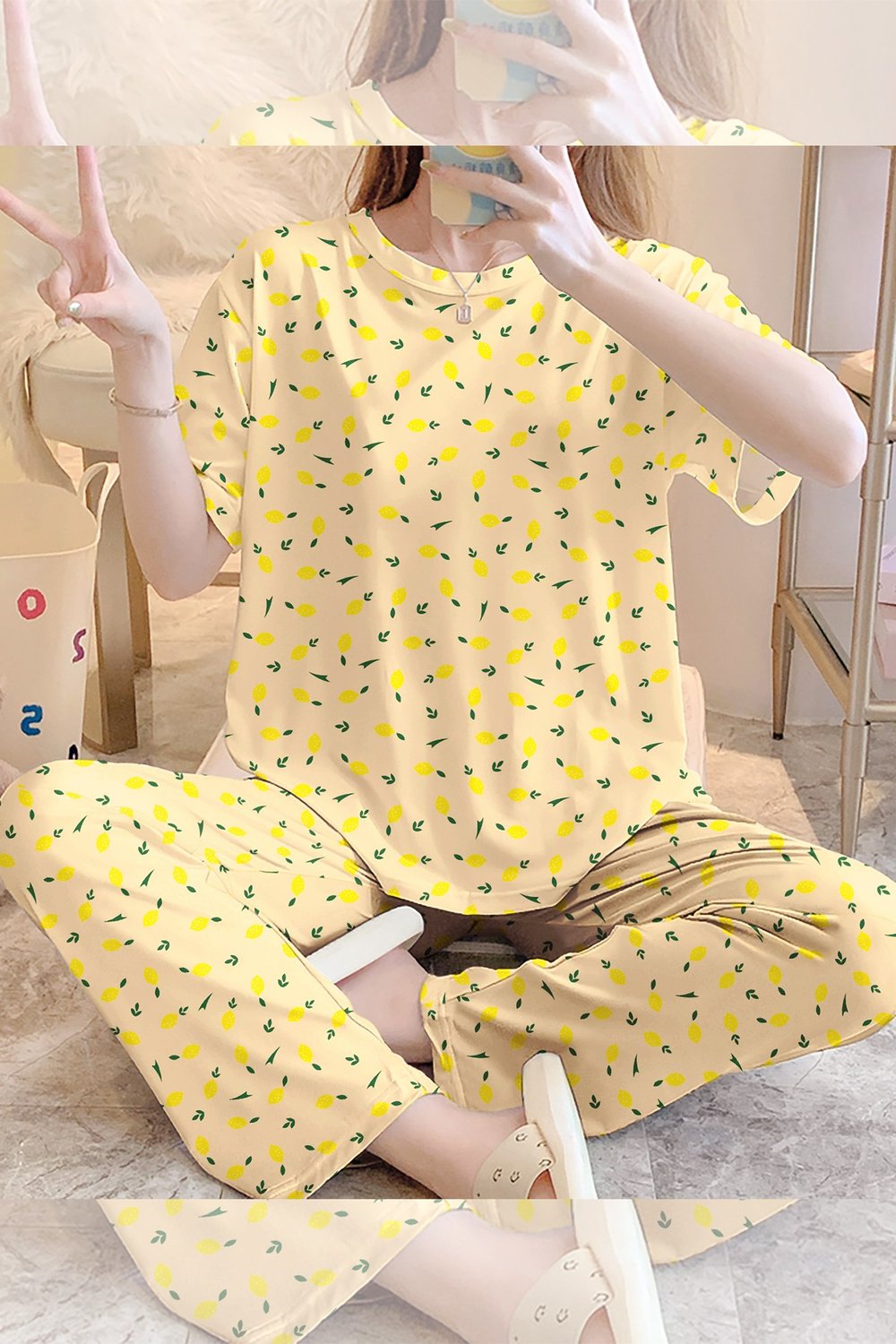 Kısa Kollu Pijama Takımı LemonsMake Supersoft Basic Süprem