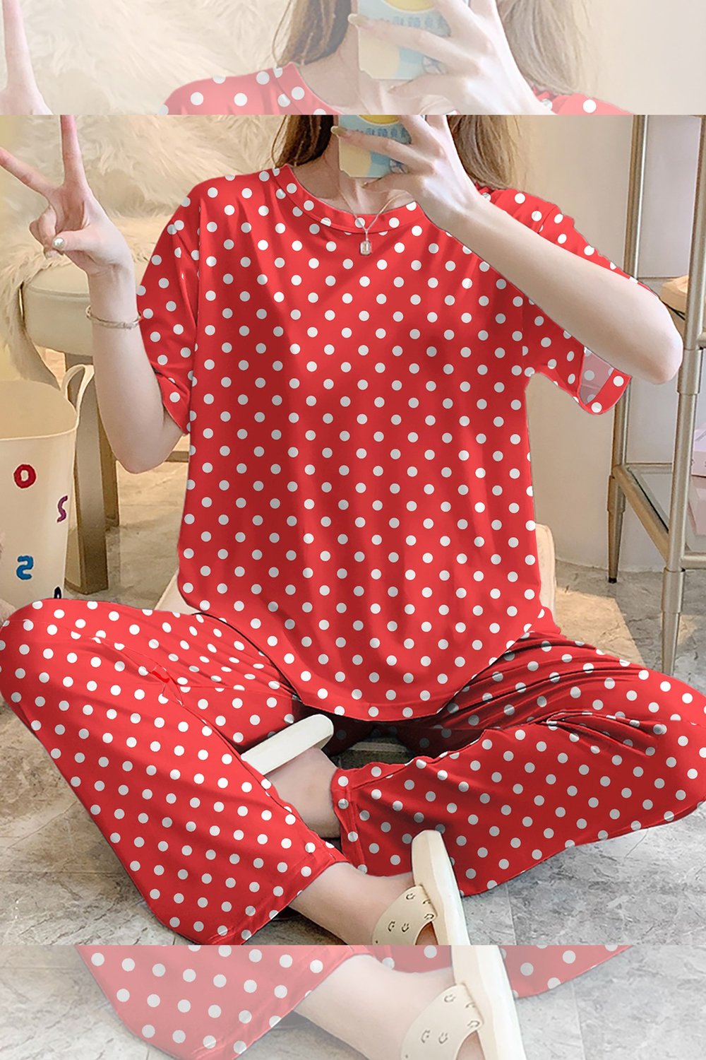 Kısa Kollu Pijama Takımı Minnie Red Supersoft Basic Süprem