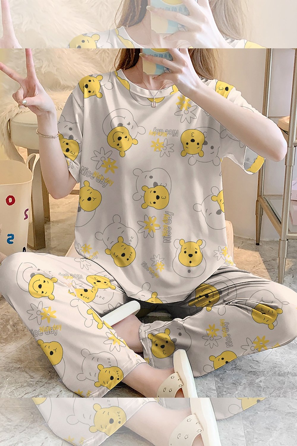 Kısa Kollu Pijama Takımı Pooh Supersoft Basic Süprem