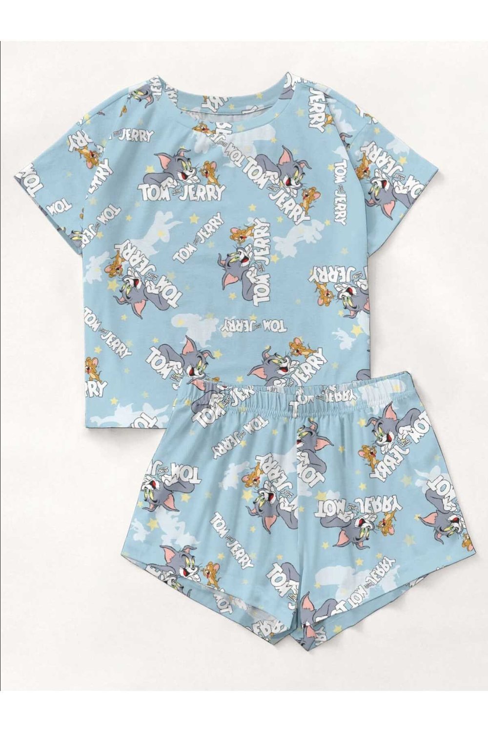 Kısa Kollu Şort Pijama Takımı Tom And Jerry Supersoft Basic Süprem