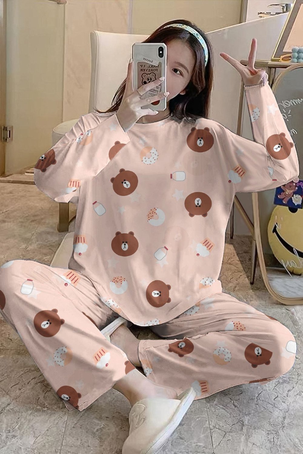 Uzun Kollu Pijama Takımı BrownBear32 SuperSoft Basic Suprem