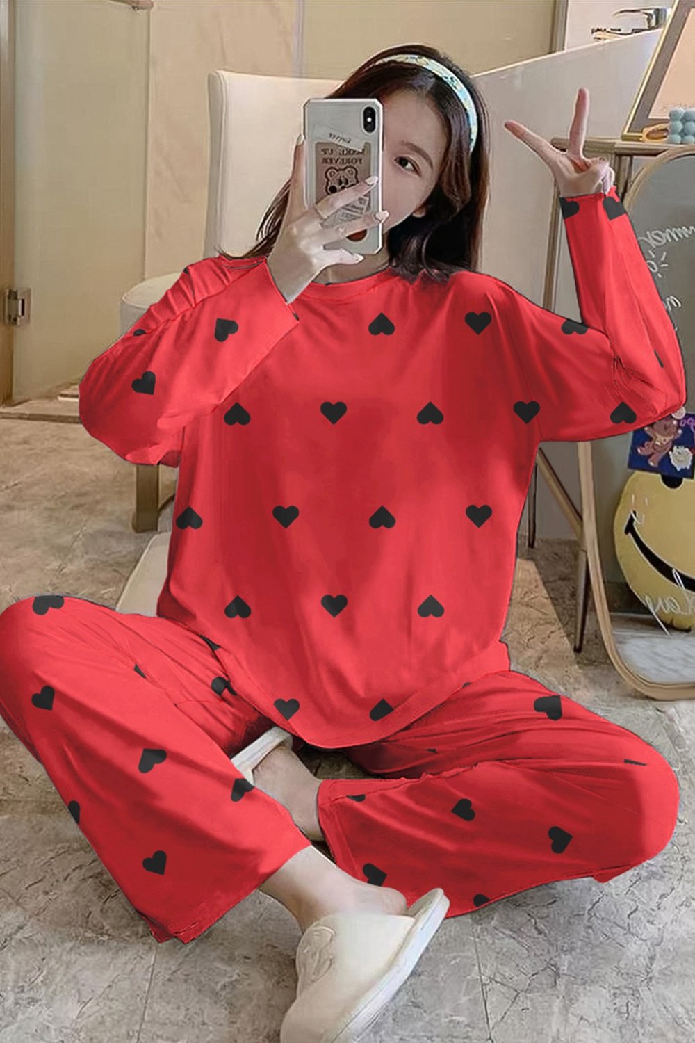 Uzun Kollu Pijama Takımı WereAllİnThisTogether SuperSoft Basic Suprem