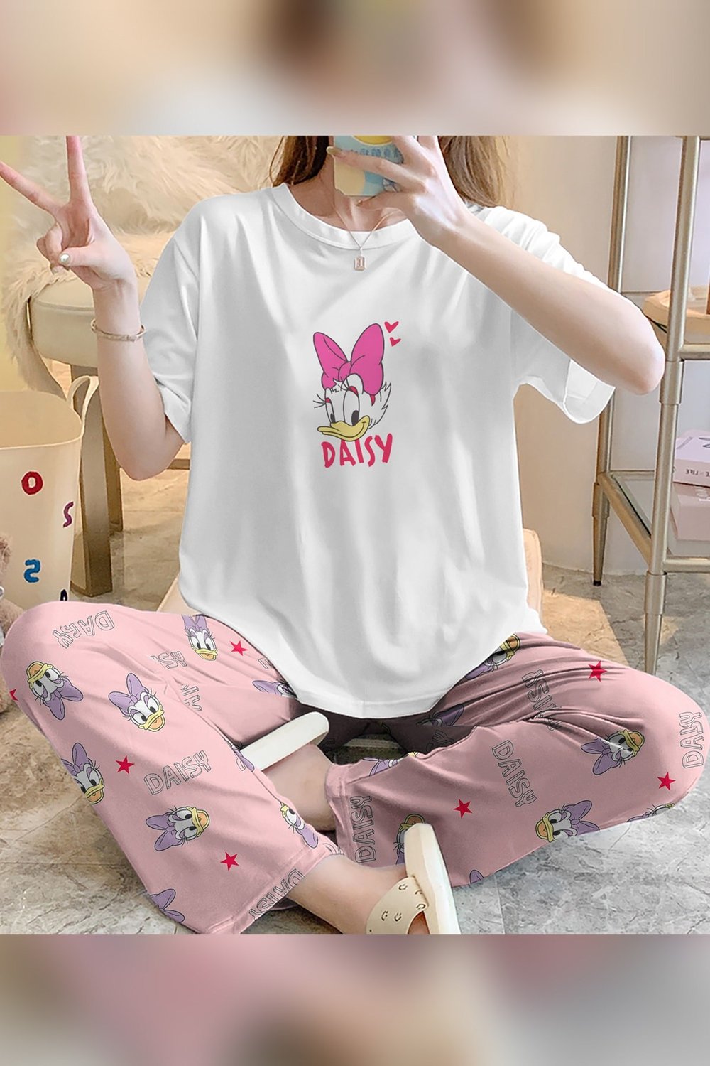 Zezecim Daisy Süpersoft Kısa Kollu Pijama Takımı