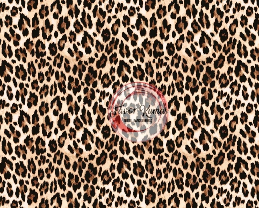 Açık Zeminli Leopar Desenli Kumaş