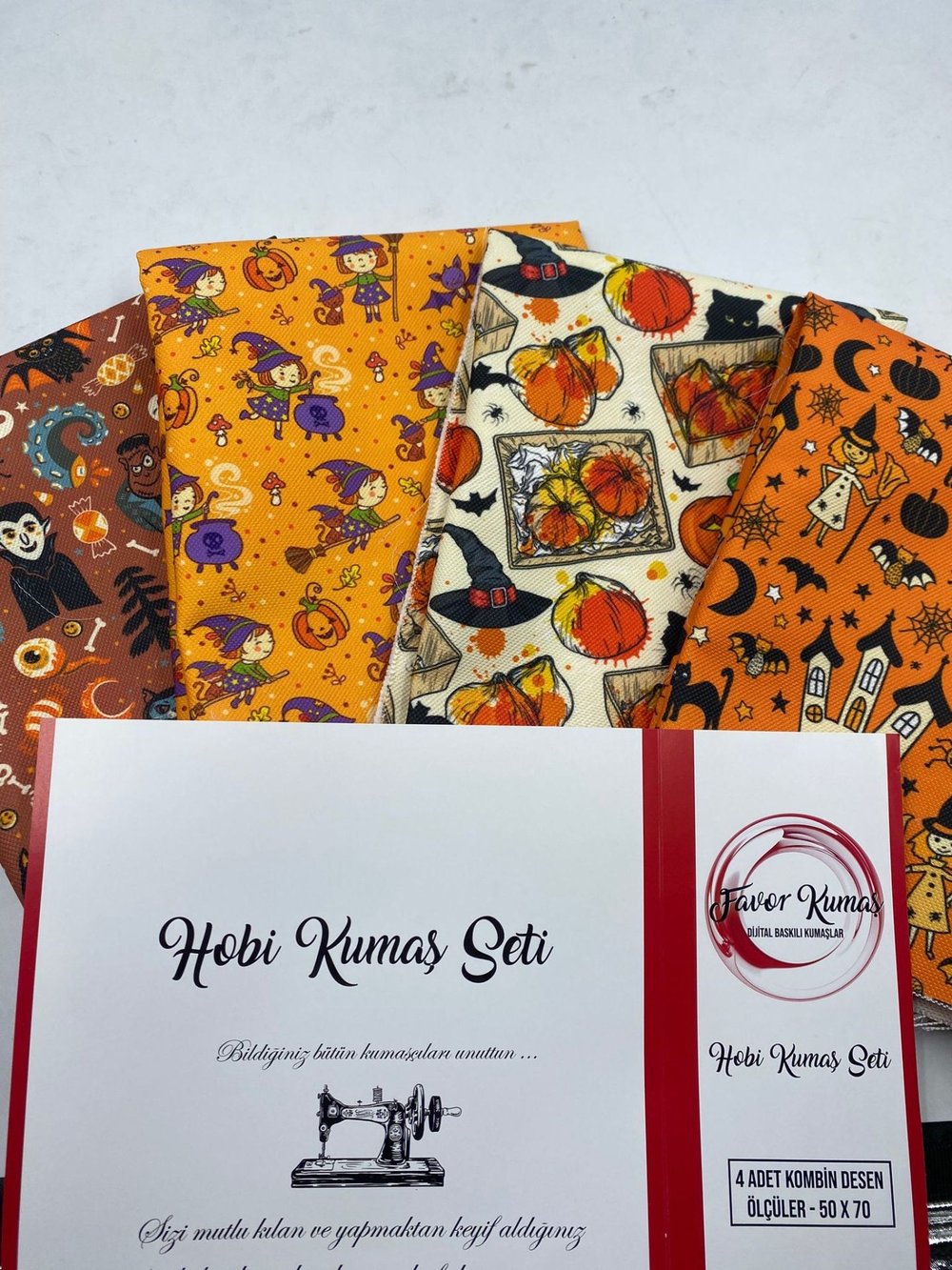 Cadılar Bayramı Desenli Hobi Kumaş Seti