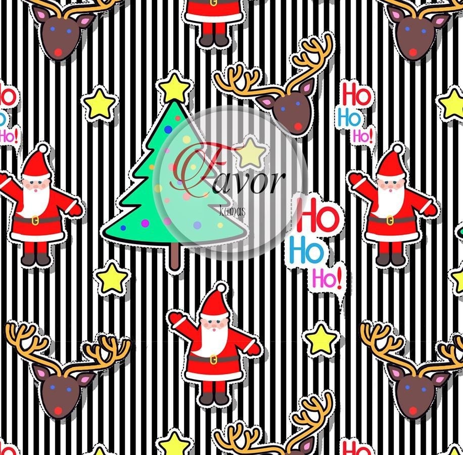 HO HO HO Desenli Kumaş
