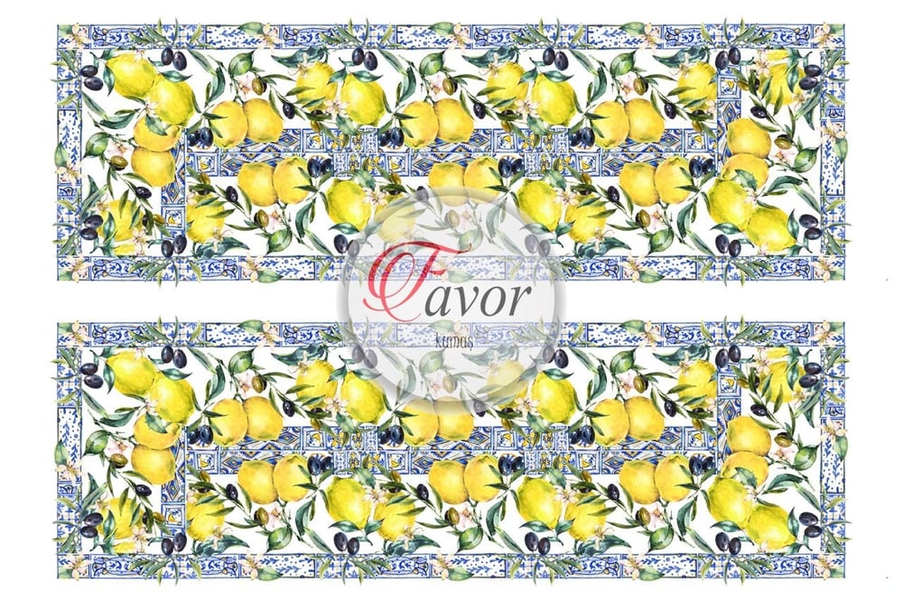 Limon Desenli Runner ve Supla Kumaşı
