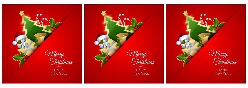 Merry Christmas Yazılı Kırlent Kumaşı 2