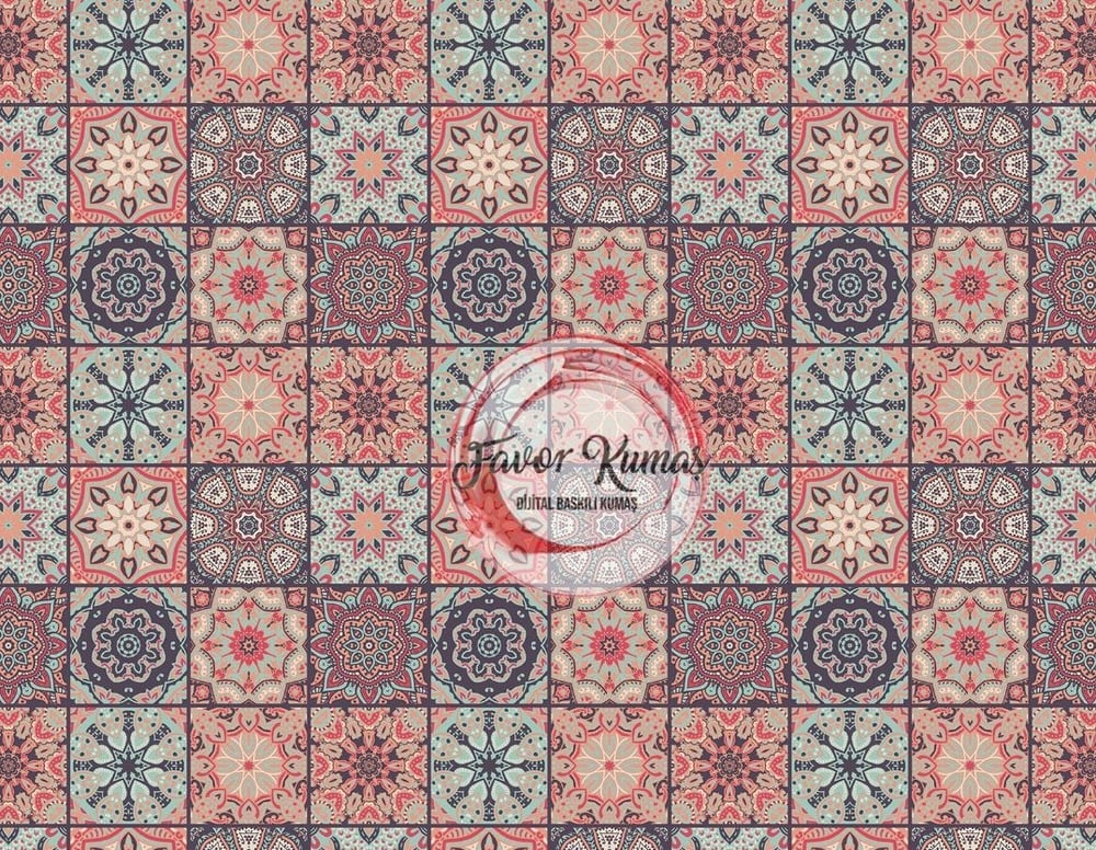 Pastel Seramik Desenli Kumaş