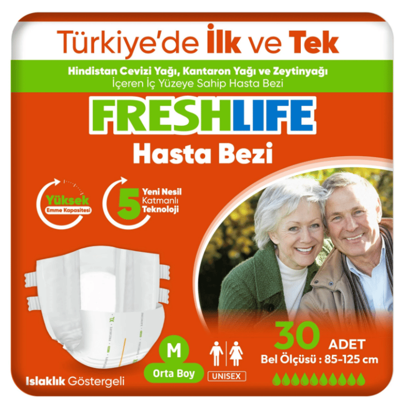Freshlife Medium Bel Bantlı Yetişkin Hasta Bezi 30 Adet