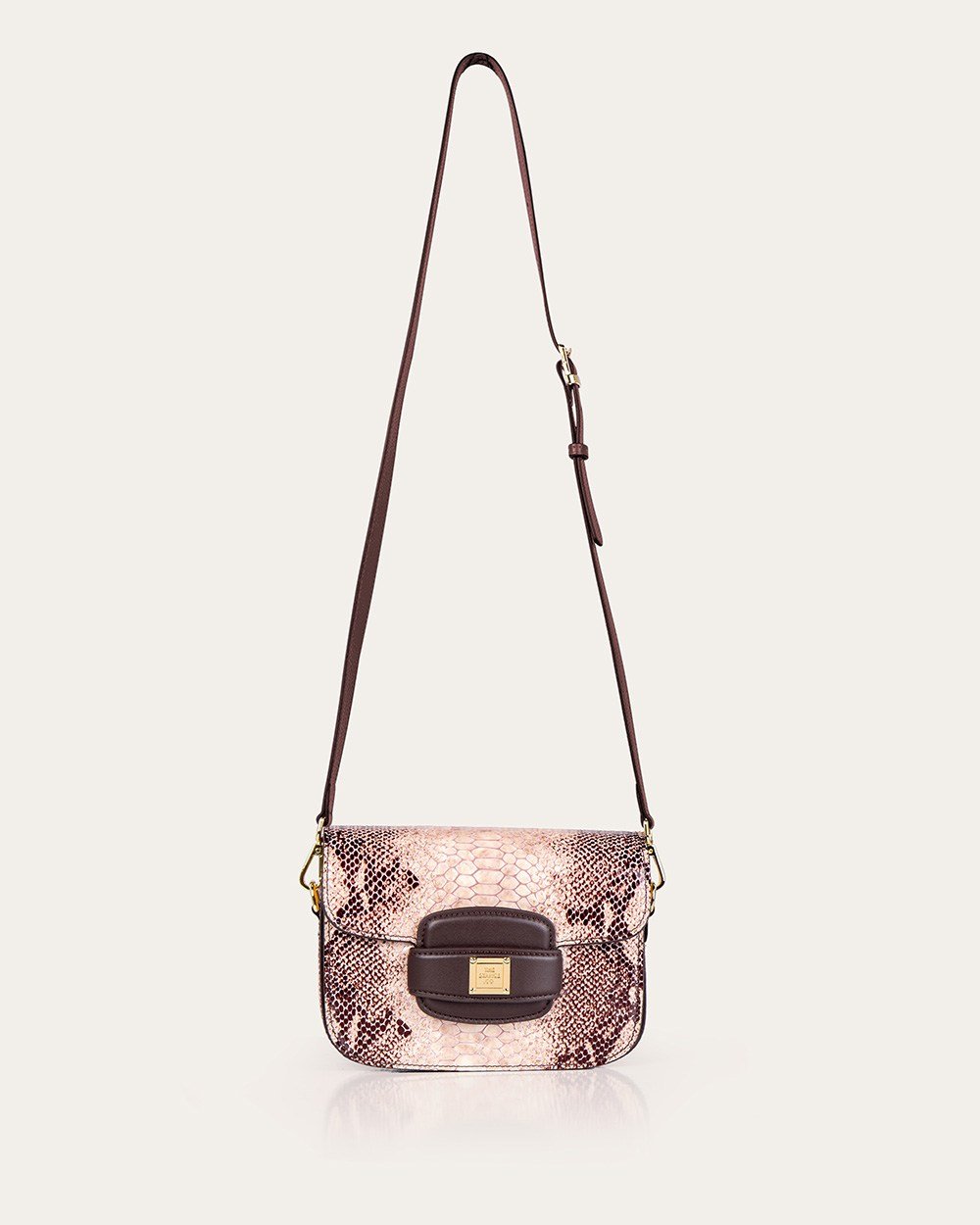 Grace Snake Design Kahve Bej