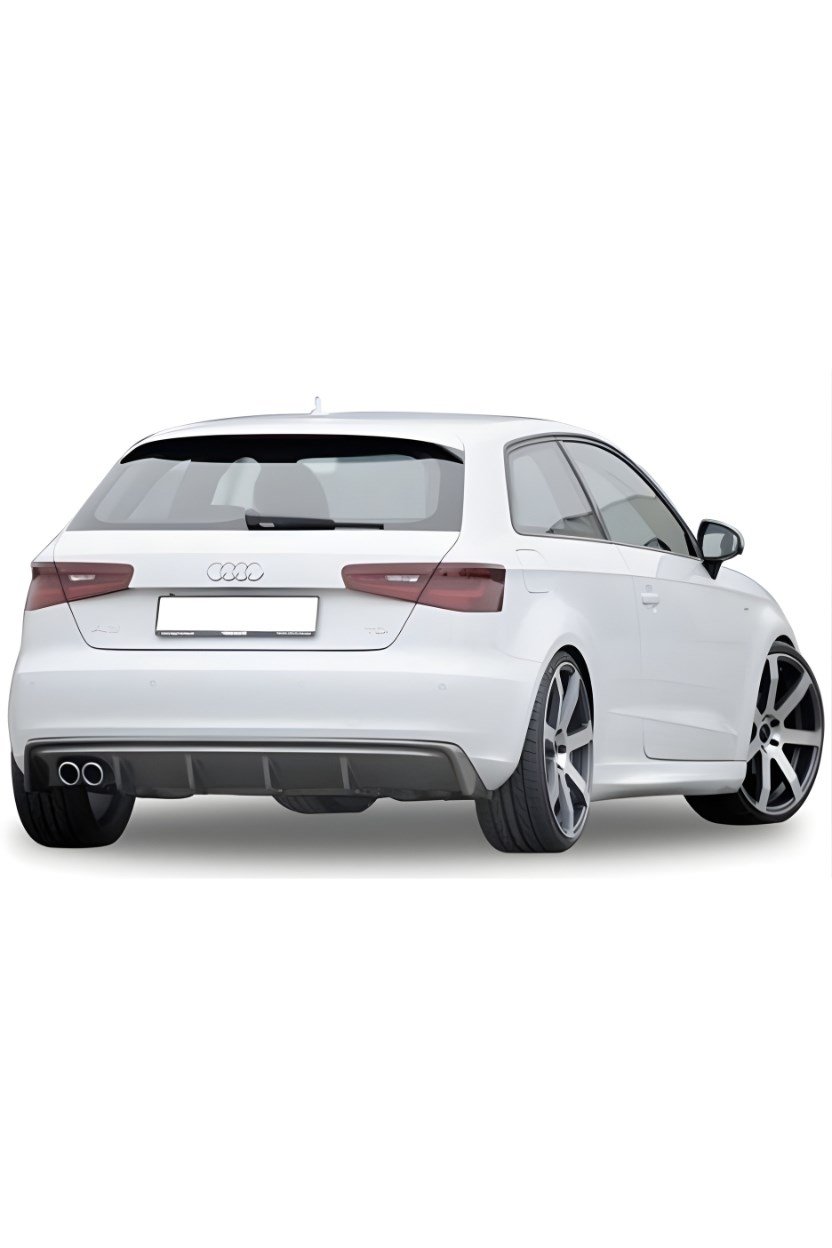 Audi A3 8V 2012 - 2016 Custom Arka Tampon Eki - Difüzör (Plastik)