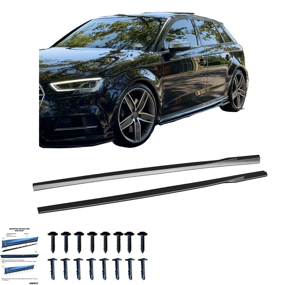 Audı A3 Sportback 8v Makyajlı 2016-2019 Marşpiyel Altı Lip / Audı S3 Sportback 8v 2013-2016 Marşpiyel Altı Lip (2 Pcs)