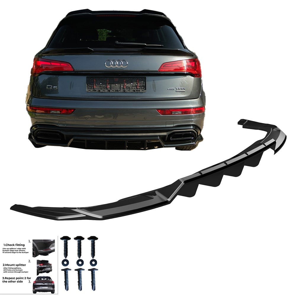 Audı Q5 S-line Suv Mk2 Makyajlı 2020-2024 Arka Orta Difüzör (2 Parça)