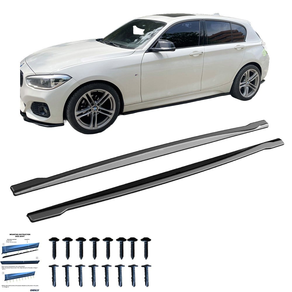 Bmw 1 Series F20/f21 M-power Makyajlı 2015-2019 Marşpiyel Altı Lip Version 2 / Bmw 1 Series F20/f21 M-power 2011-2015 Marşpiyel Altı Lip Version 2 (2 Pcs)