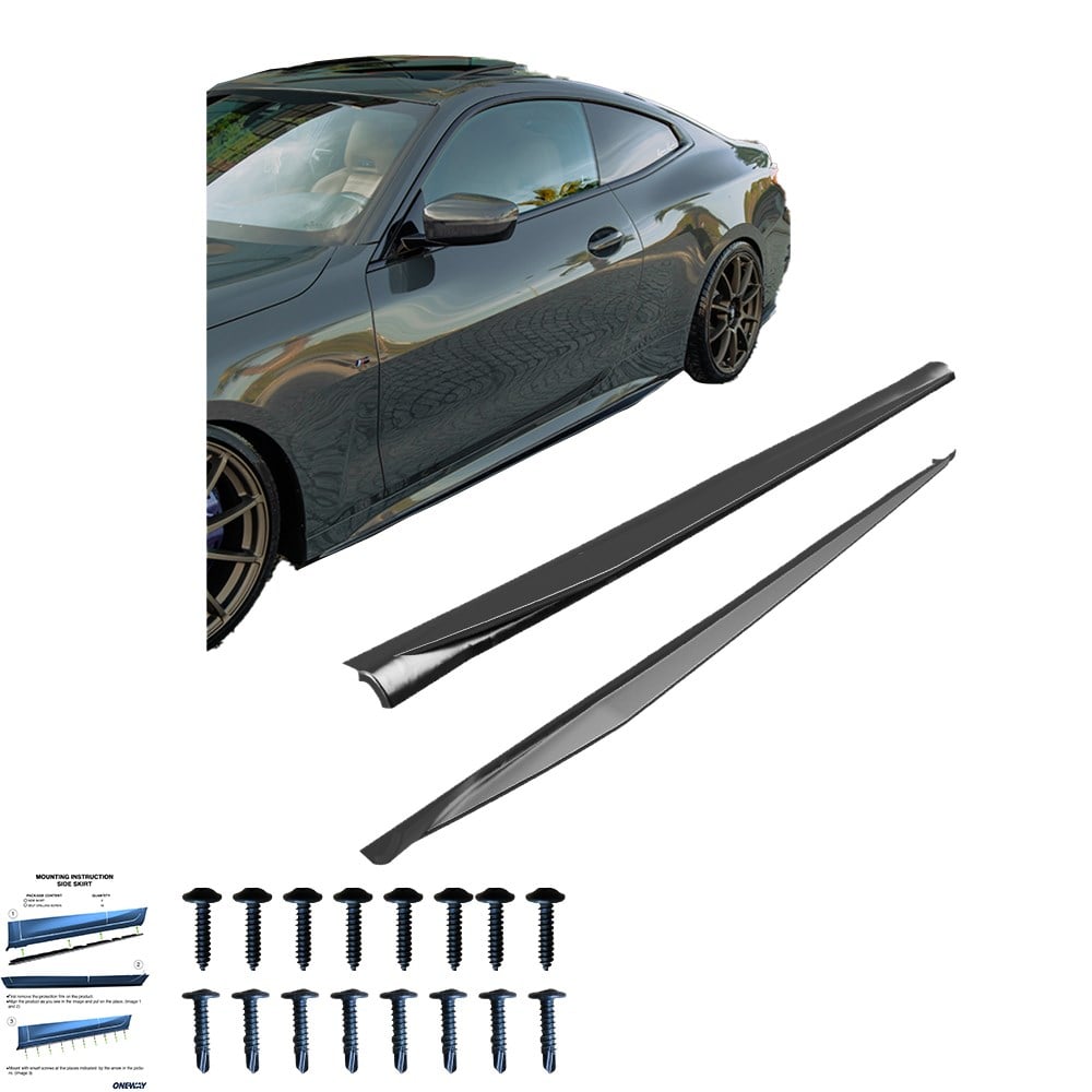 Bmw 4 Series ( Coupe / Cabrio ) G22 M440i / M-pack 2020-2024 Marşpiyel Altı Lip /  Bmw 4 Series ( Coupe / Cabrio ) G22 Makyajlı M440i / M-pack 2024+ Marşpiyel Altı Lip (2 Parça)