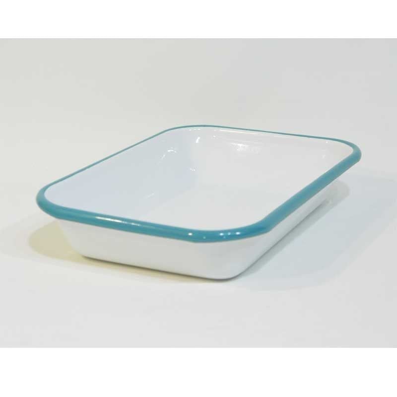 Emaye 22x16cm Meze Tabağı Beyaz - Kordon Turkuaz