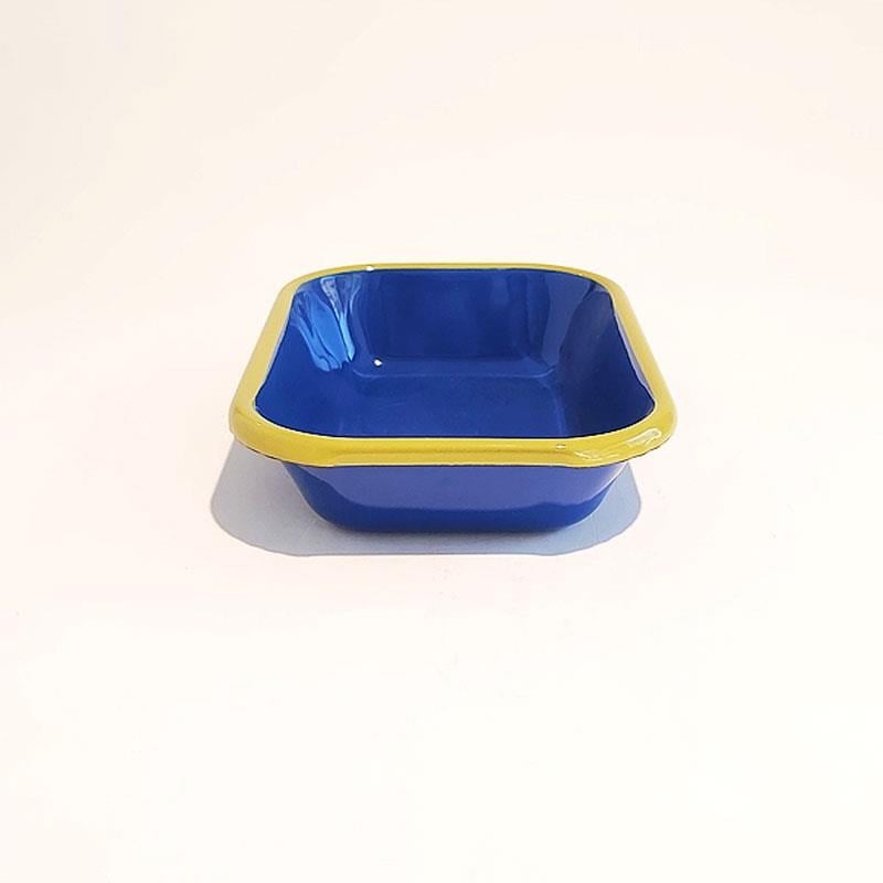 Emaye Meze Tabağı Kobalt F.Yeşil 17 x 12 cm