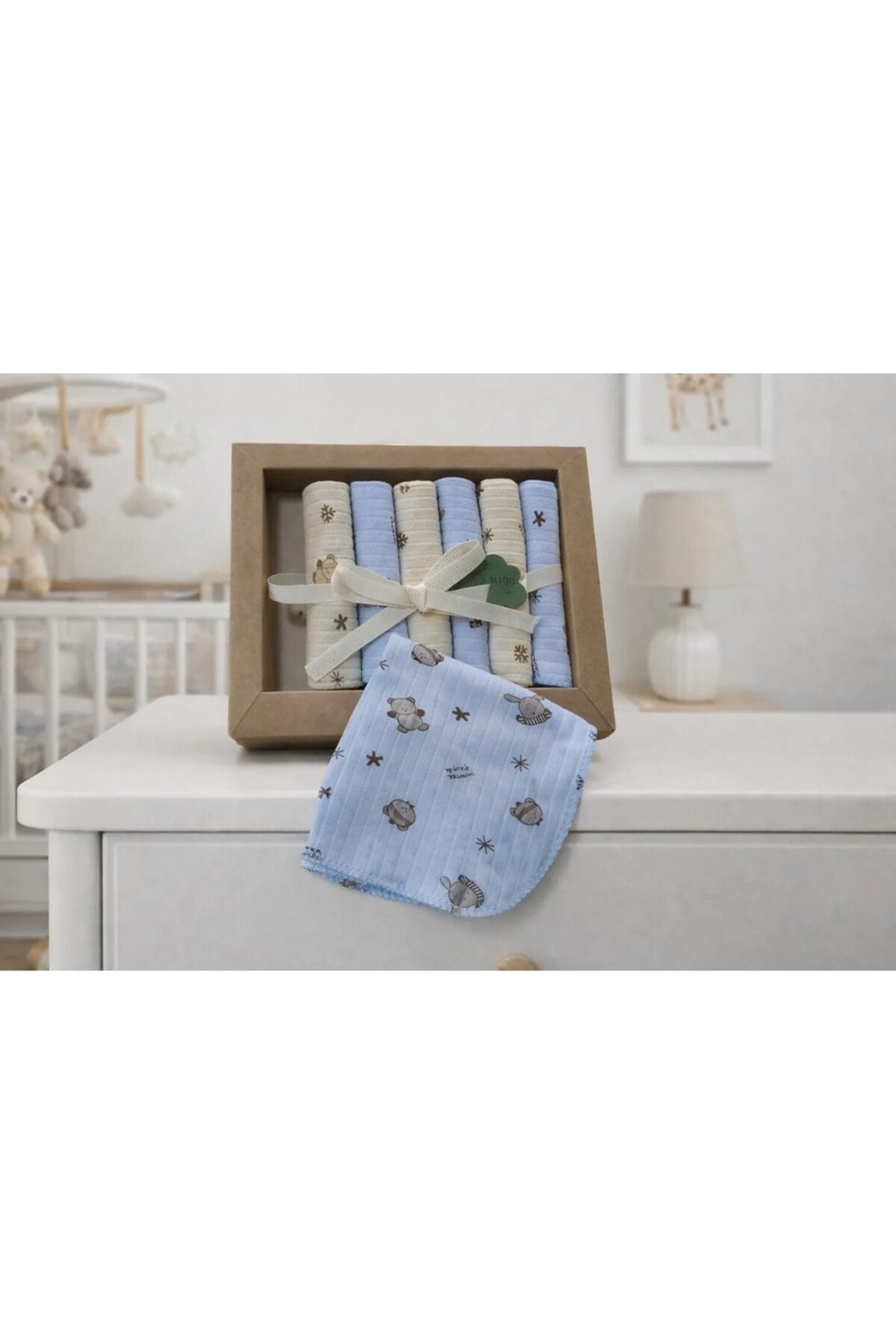 %100 Coton 7li Bebek Ağız Silme Mendili 05