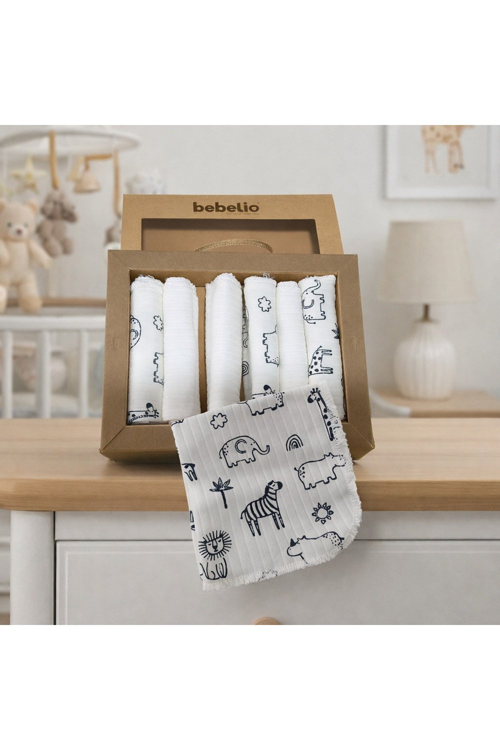 %100 Coton 7li Bebek Ağız Silme Mendili