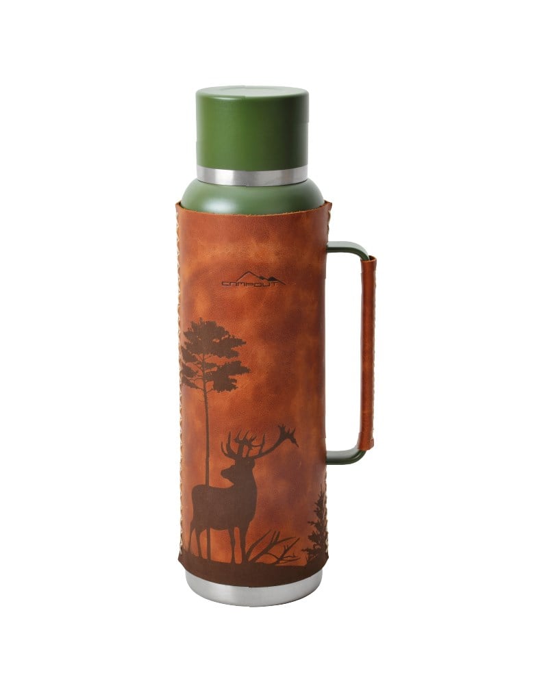 CAMPOUT ÇİFT KATMANLI TERMOS 1500 ML DERİ KAPLI