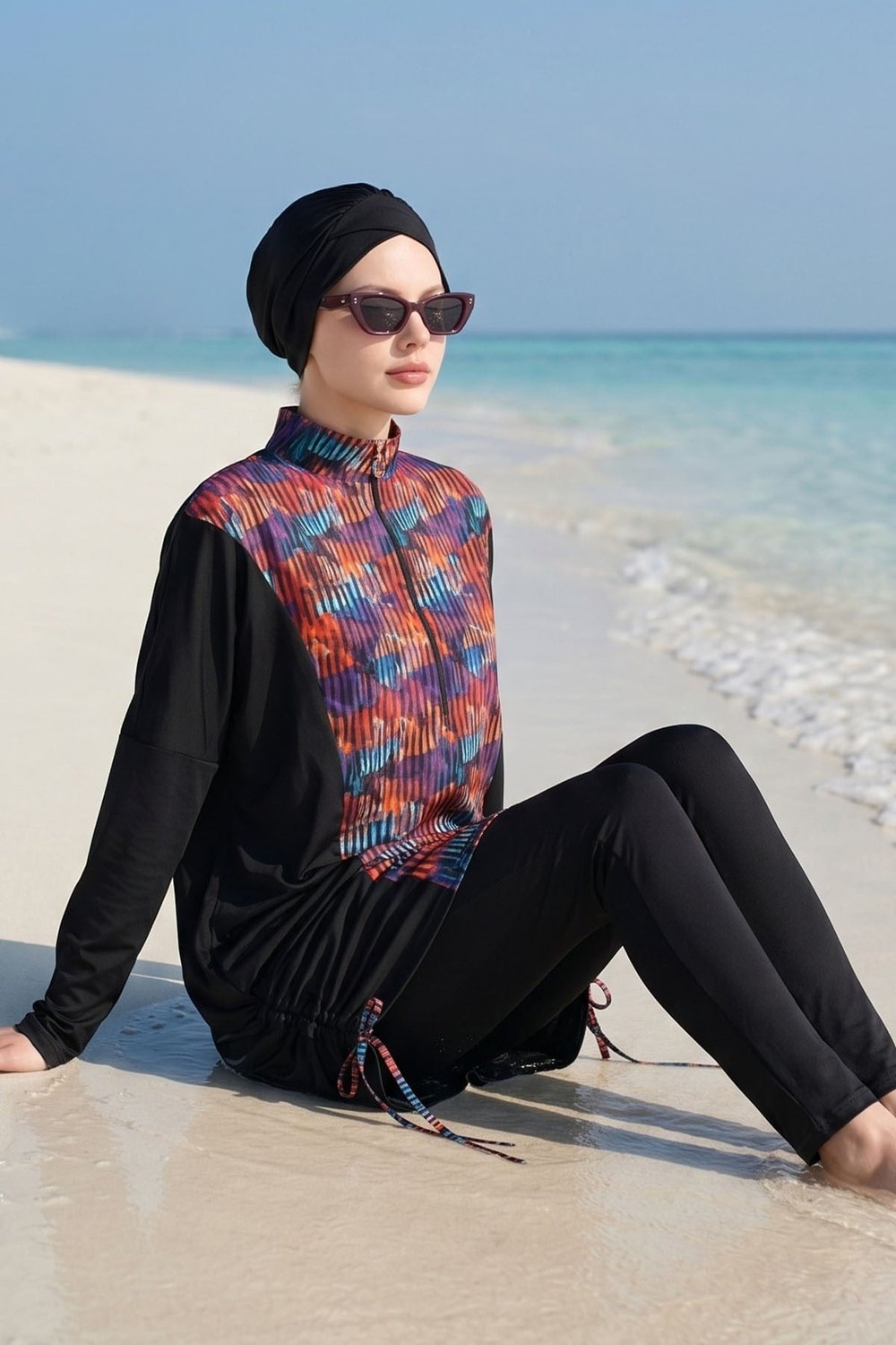 6052 Siyah Tesettür Mayo