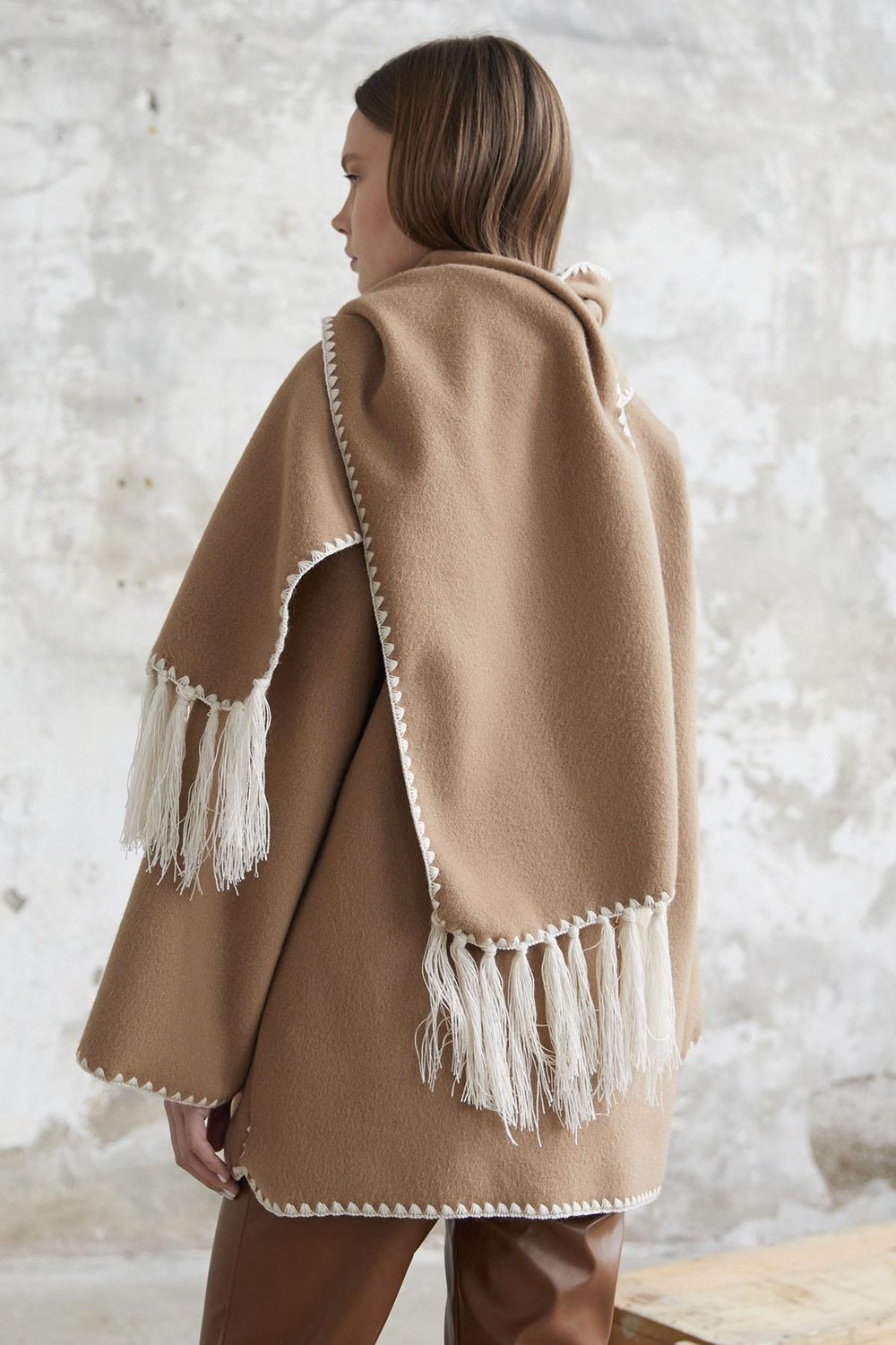 Alira Atkılı Kaşe Camel Ceket