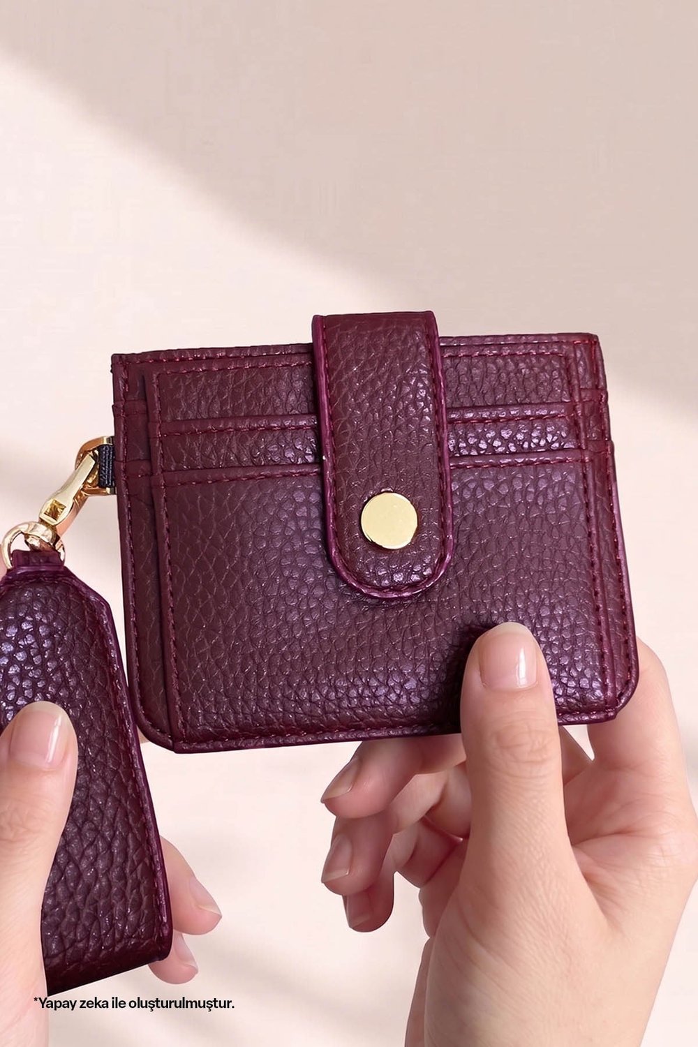 Anahtarlık Detaylı Bordo Kartlık