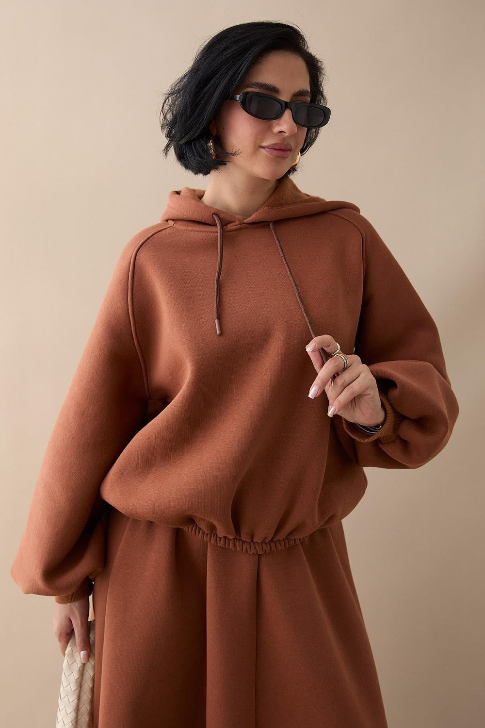 Balon Kol Sweat Etekli Camel Takım