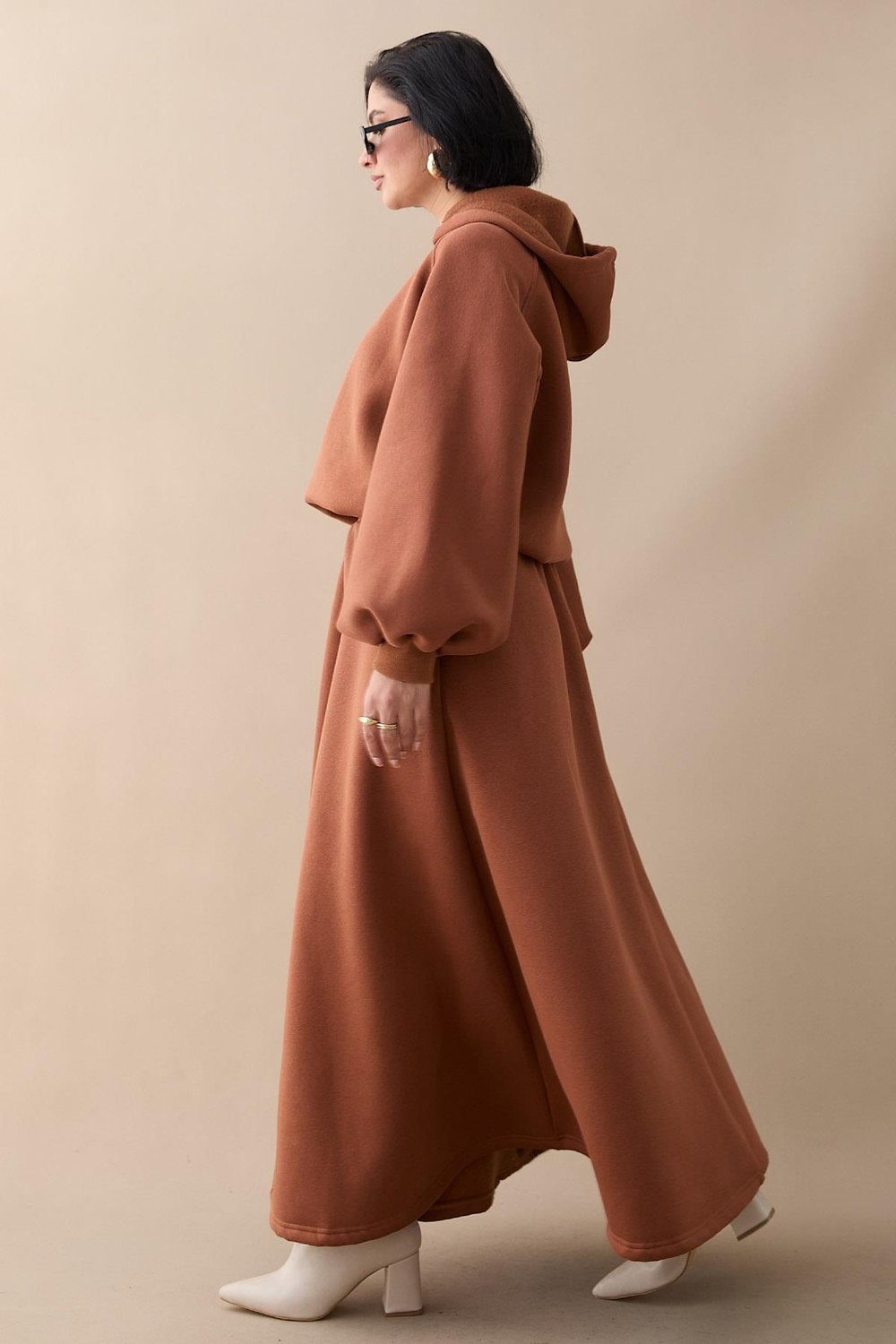 Balon Kol Sweat Etekli Camel Takım