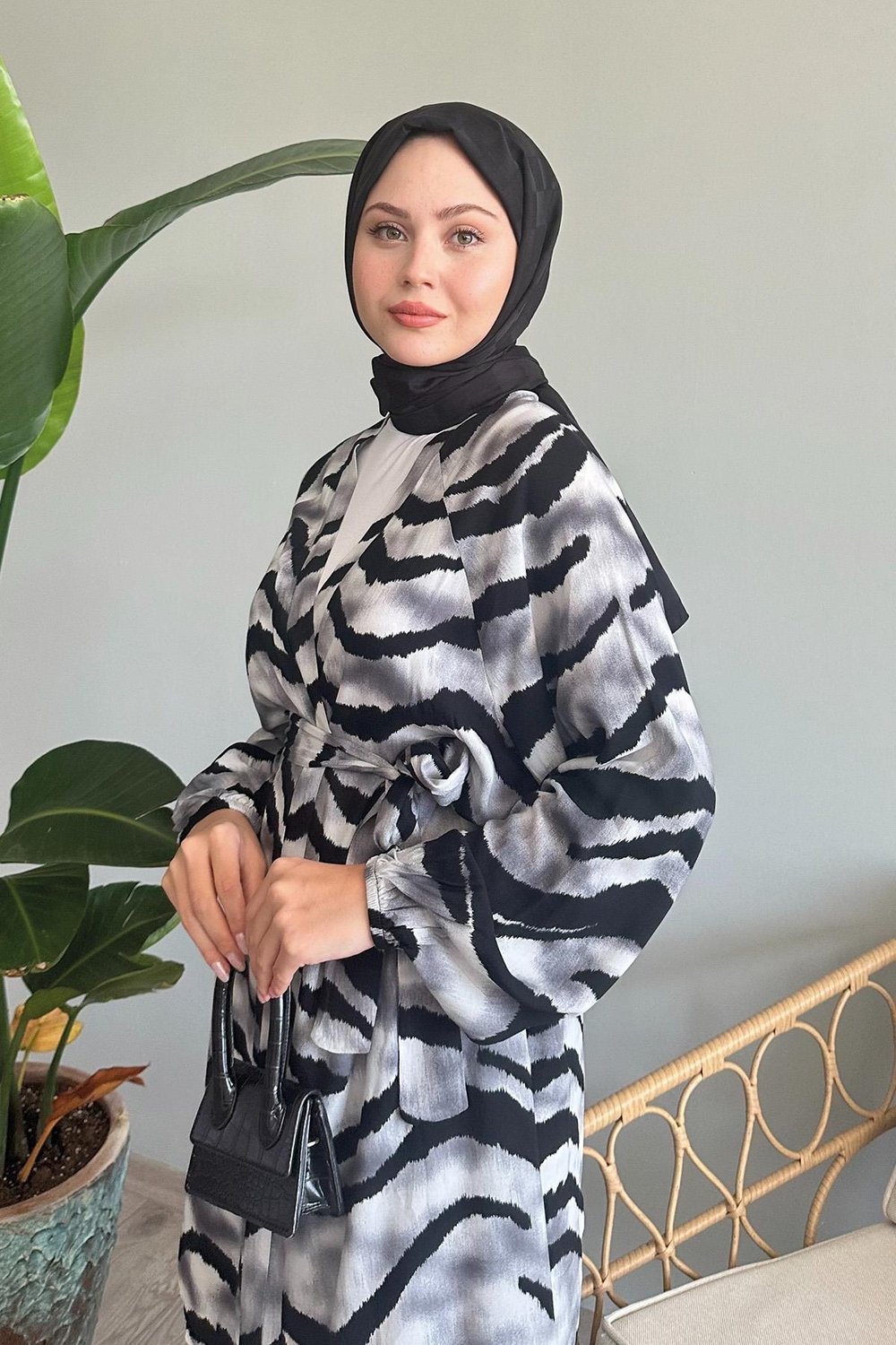 Batik İkili Siyah Viskon Takım