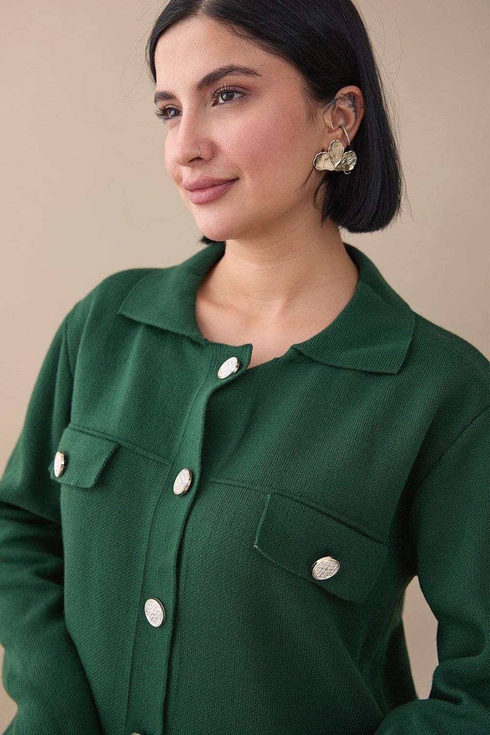 Blazer Dress Emerald Knit Set
