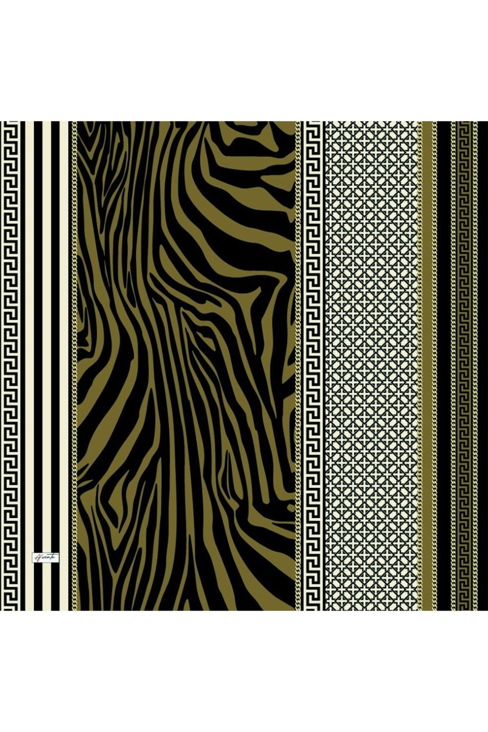 Çizgili Zebra Desen Haki Soft Pamuk Eşarp