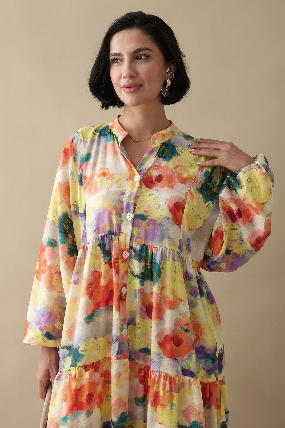Dalia Sarı Mango Elbise