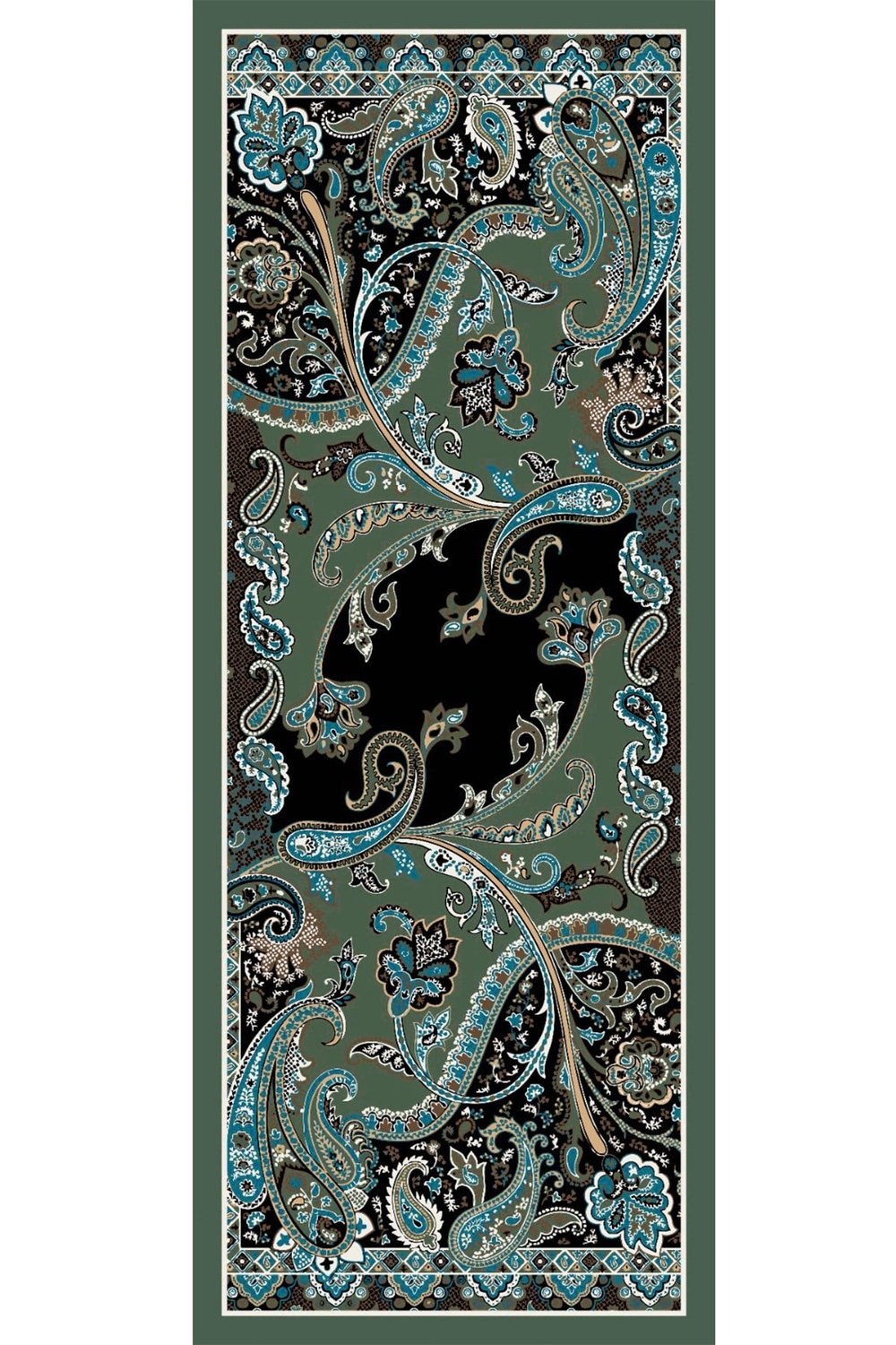 Damla Motif Desenli Haki Soft Pamuk Şal