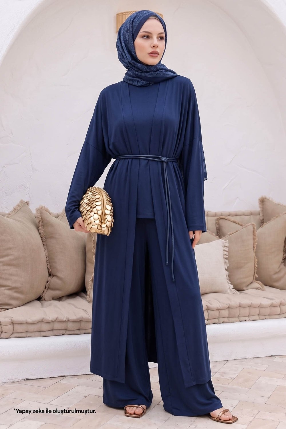 Dökümlü Salaş Lacivert Üçlü Takım